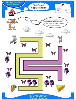 Çocuklar İçin Çizgi Çalışma Sayfaları 